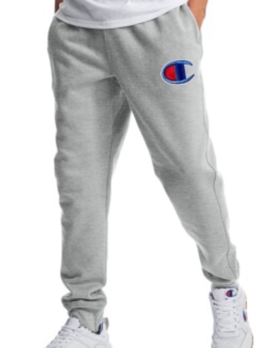 Champion Grey Sweatpants Logo